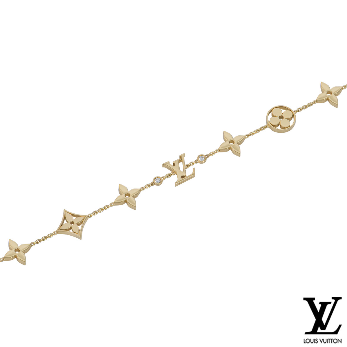 Louis Vuitton Idylle Blossom Monogram Bracelet, Yellow Gold and Diamonds Gold. Size NSA